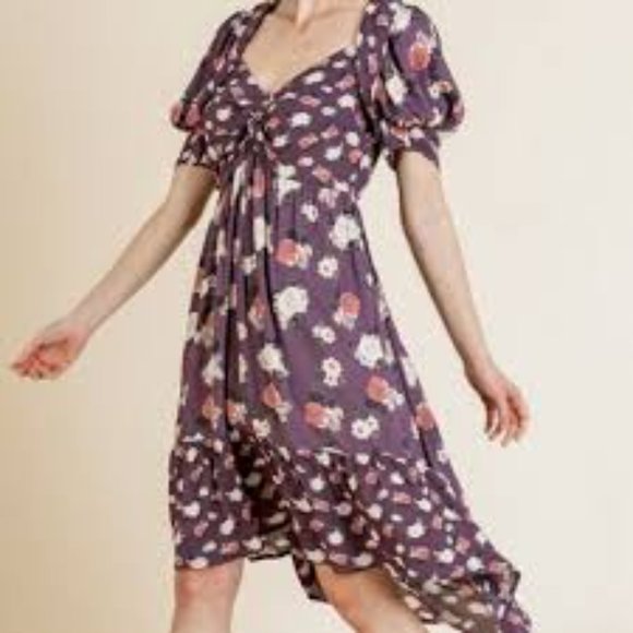 NWT Umgee Floral Midi Dress SZ M - Picture 1 of 6